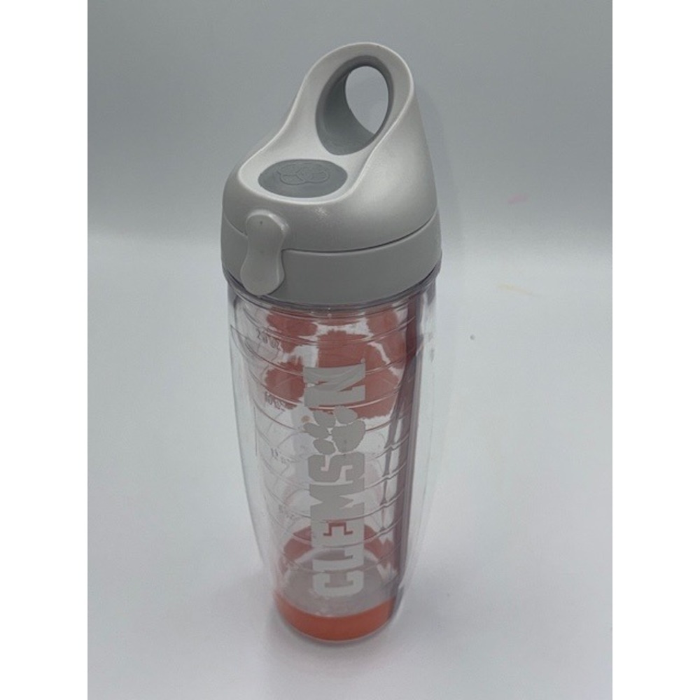Tervis Clemson Tigers Paw Logo Tumbler Water Bottle Flip Top Lid Orange Grey - Picture 6 of 10